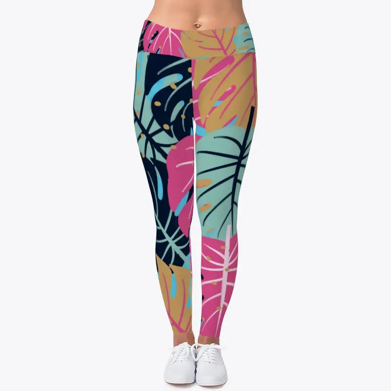 LEAF PRINT LEGGINGS