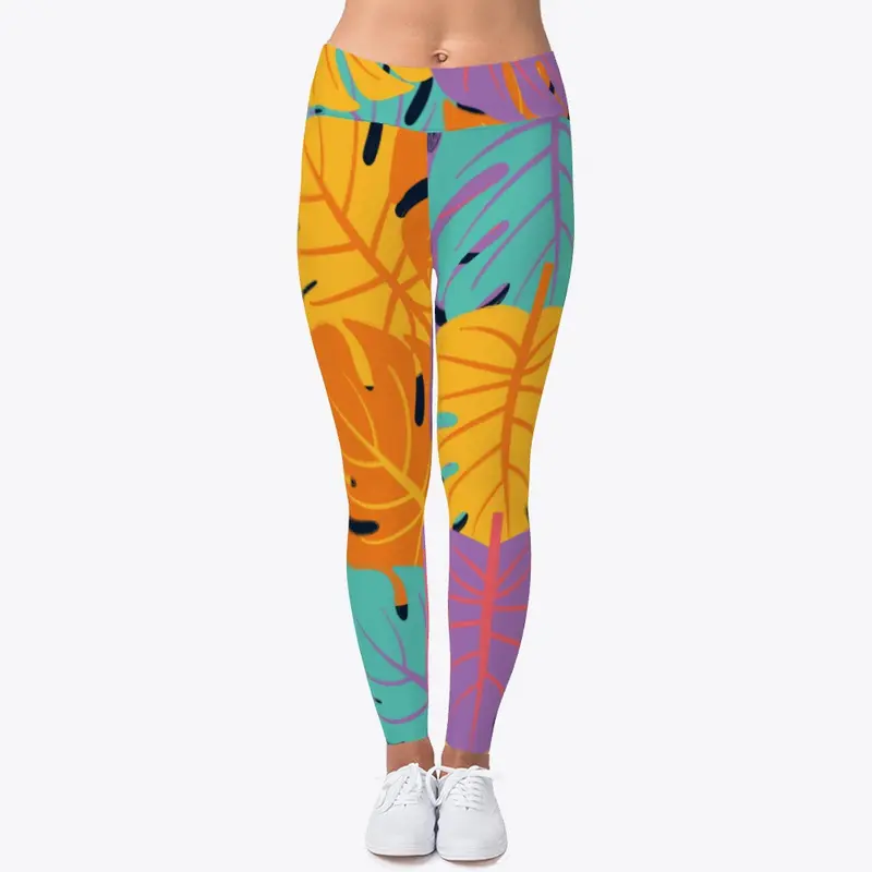 LEAF PRINT LEGGINGS